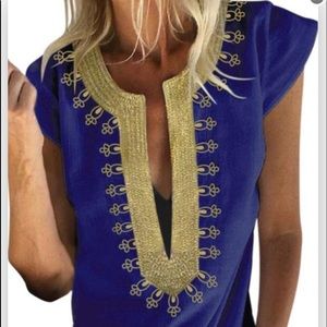 Blue short sleeve blouse